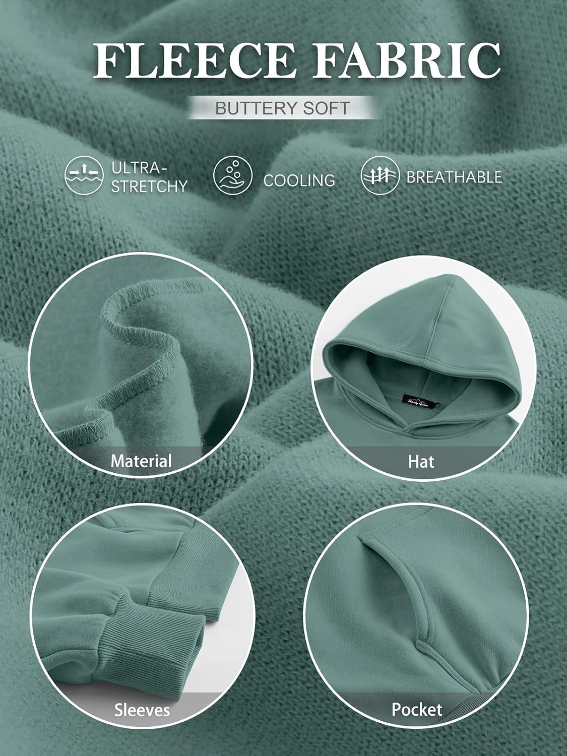 Women’s Oversized Fleece Hoodie – Cozy Pullover Sweatshirt with Pocket for Fall & Winter