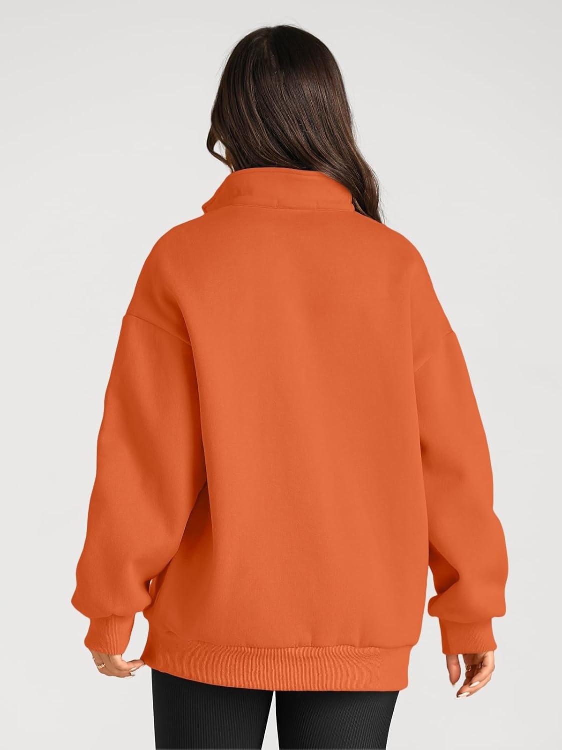 Women’s Oversized Half-Zip Pullover – Cozy Fleece Hoodie with Drop Shoulder & Quarter-Zip Design – Casual Fall and Winter Sweatshirt