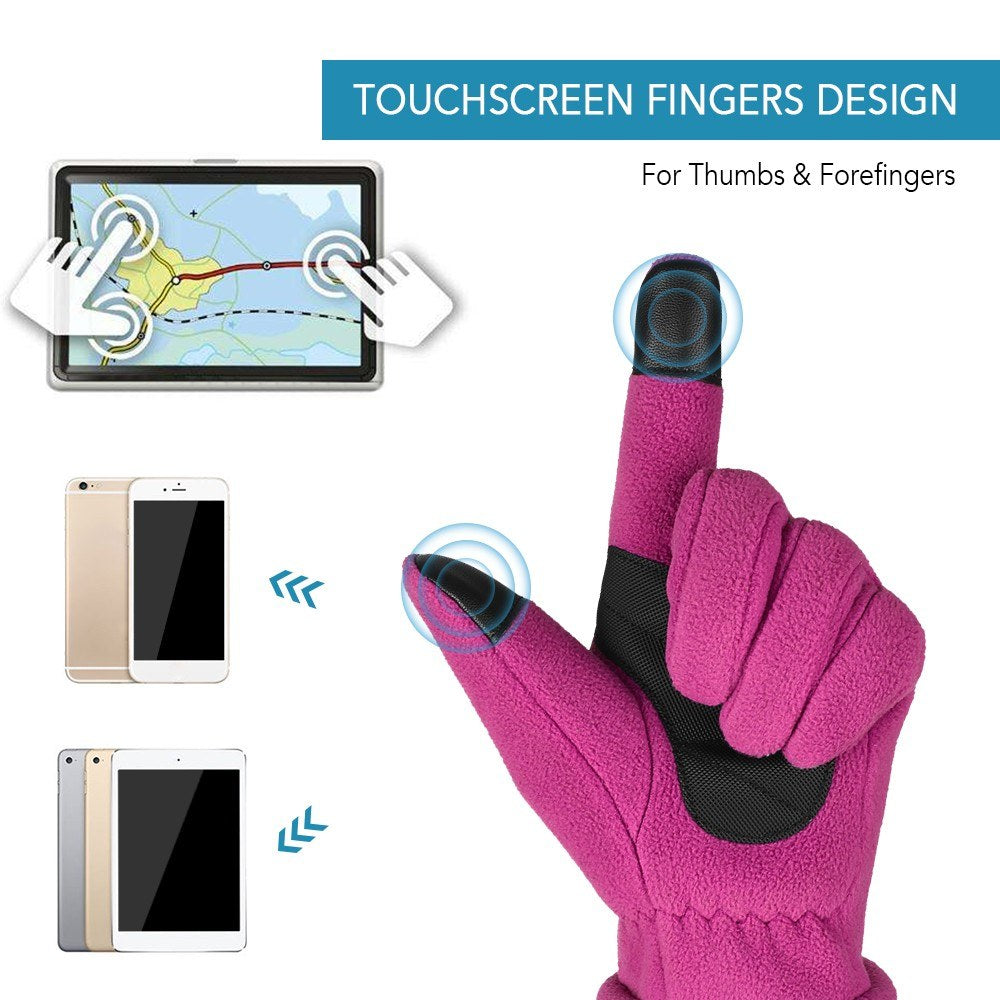 Thermal Fleece Touchscreen Gloves for Winter Outdoor Riding & Skating