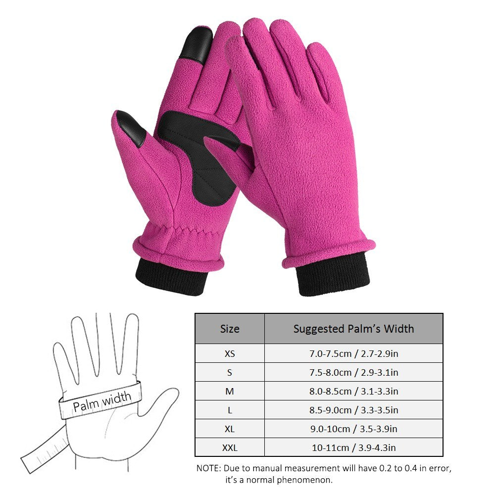 Thermal Fleece Touchscreen Gloves for Winter Outdoor Riding & Skating