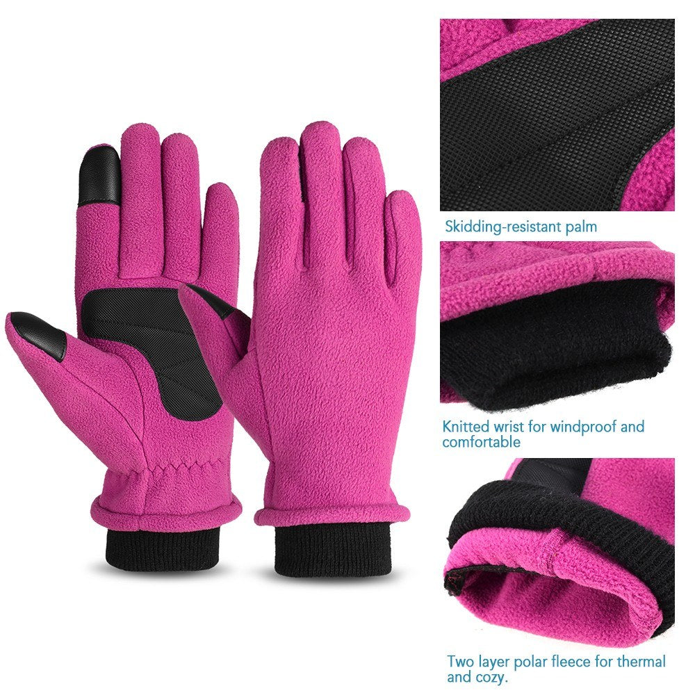 Thermal Fleece Touchscreen Gloves for Winter Outdoor Riding & Skating