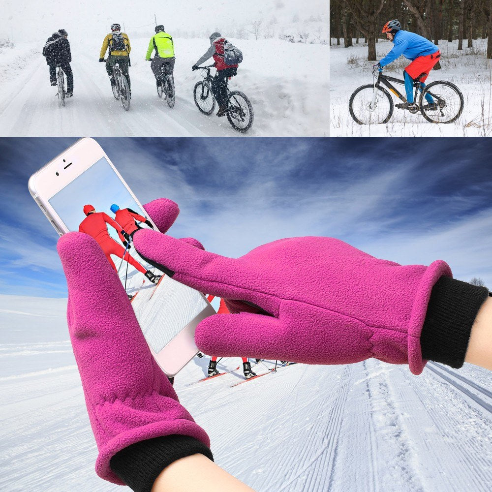 Thermal Fleece Touchscreen Gloves for Winter Outdoor Riding & Skating