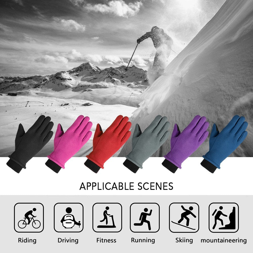 Thermal Fleece Touchscreen Gloves for Winter Outdoor Riding & Skating