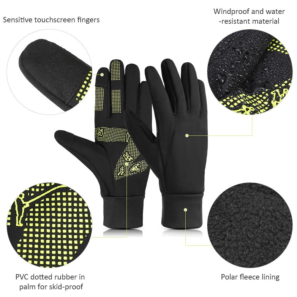 Windproof Thermal Touchscreen Gloves for Winter Driving, Cycling, Running, Fishing, Climbing