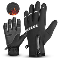 Thermal Fleece Waterproof Cycling Gloves - Touchscreen, Winter Sports, Skiing, Climbing, Motorcycle, Bicycle