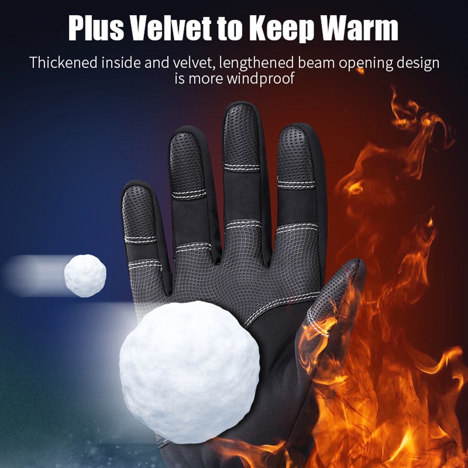 Thermal Fleece Waterproof Cycling Gloves - Touchscreen, Winter Sports, Skiing, Climbing, Motorcycle, Bicycle