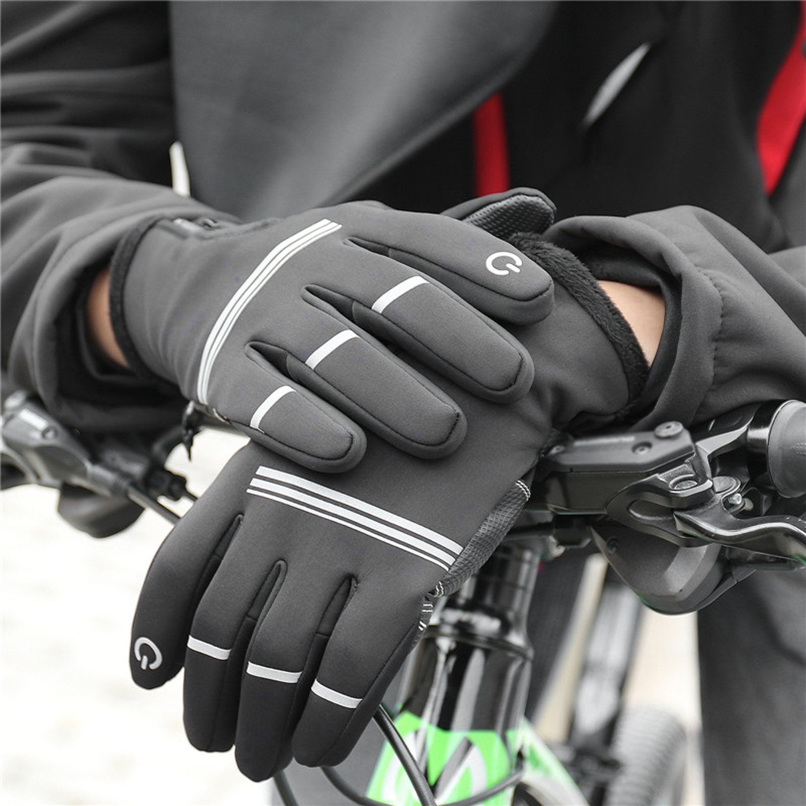 Thermal Fleece Waterproof Cycling Gloves - Touchscreen, Winter Sports, Skiing, Climbing, Motorcycle, Bicycle