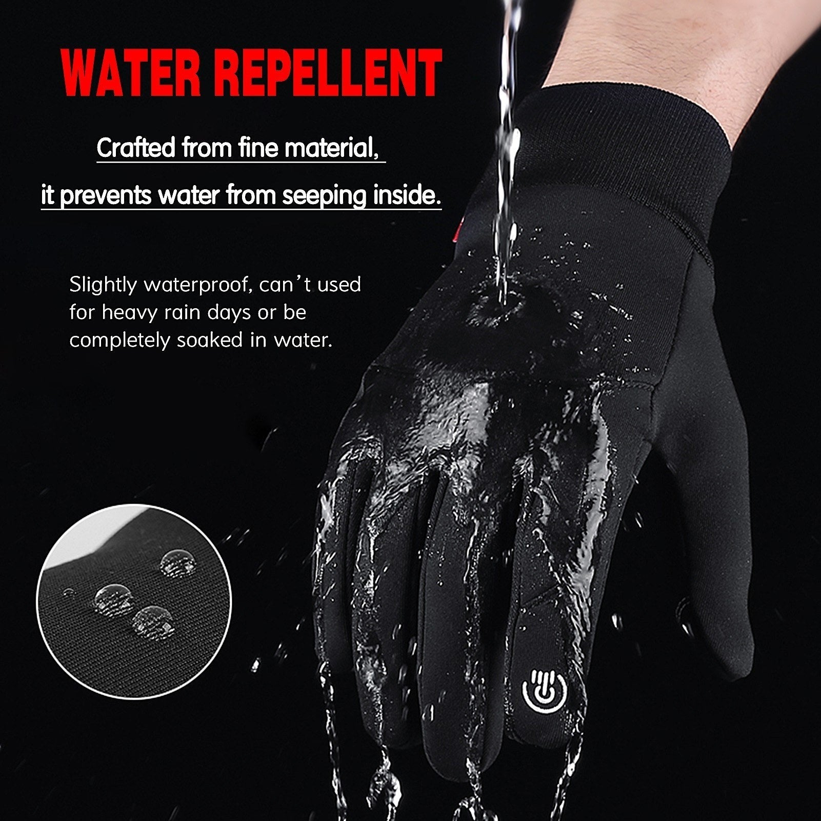 Waterproof Windproof Cycling Gloves for Men & Women - Fleece Lined, Touchscreen, Anti-Slip, Full-Finger Ski Gloves
