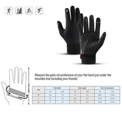 Waterproof Windproof Cycling Gloves for Men & Women - Fleece Lined, Touchscreen, Anti-Slip, Full-Finger Ski Gloves