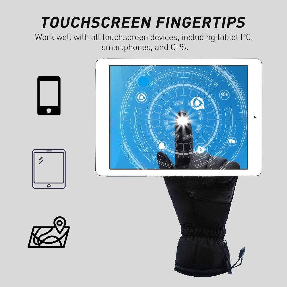 Electric Heated Gloves for Men & Women Water-resistant Winter Touchscreen Outdoor Skiing Biking