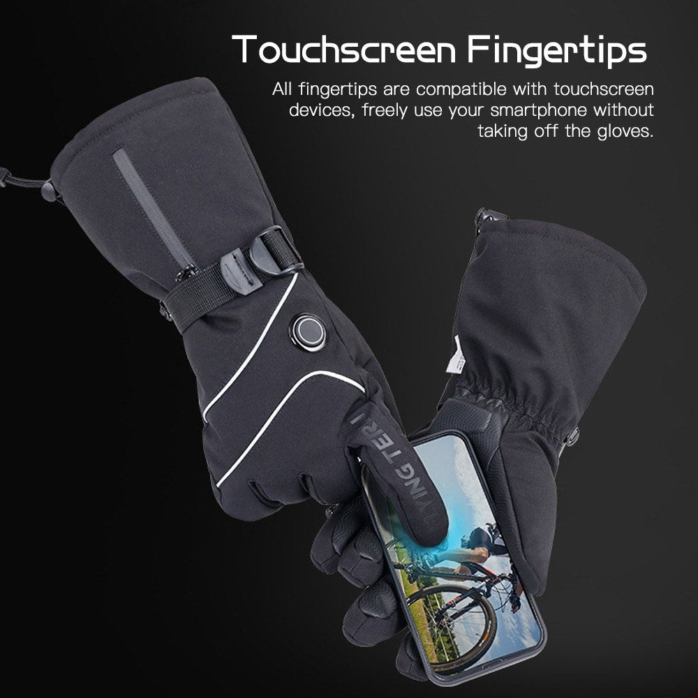 Heated Gloves Battery Powered Touchscreen Waterproof Winter Ski Climbing Hiking Cycling