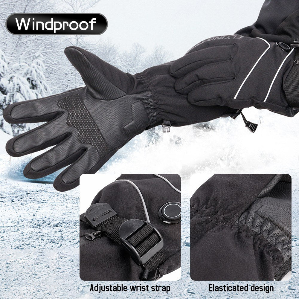 Heated Gloves Battery Powered Touchscreen Waterproof Winter Ski Climbing Hiking Cycling