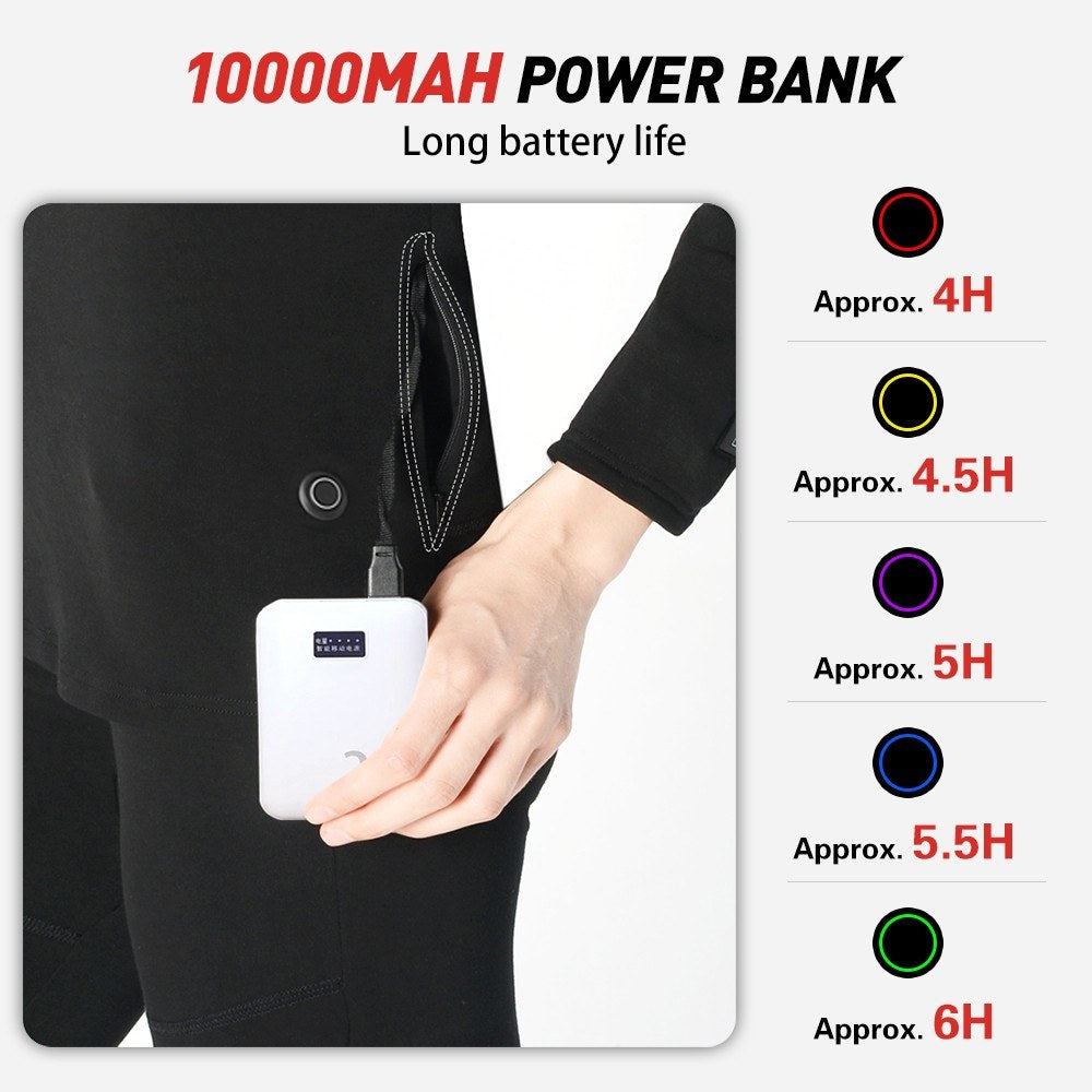 Women's USB Heated Underwear Set: 24-Zone Electric Heating, App-Controlled, 5 Temperature Settings for Winter Warmth