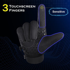 Men's Waterproof Thermal Touchscreen Gloves with Pocket & Anti-Slip Fleece for Winter Sports