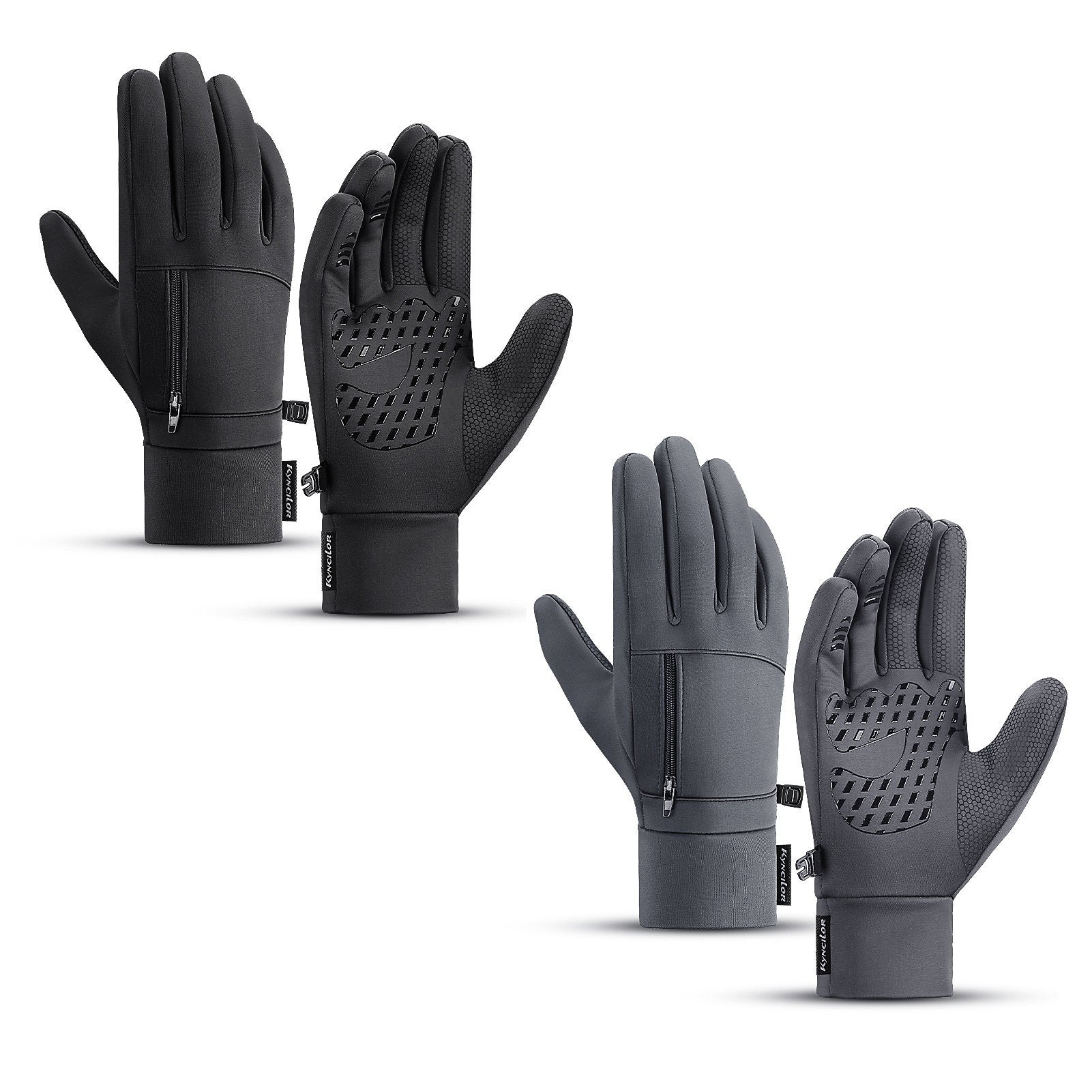 Men's Waterproof Thermal Touchscreen Gloves with Pocket & Anti-Slip Fleece for Winter Sports