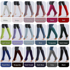 Women Stockings Open Heel Knee High Leg Warmers Ribbed Knit for Yoga Ballet Dancing Lounging