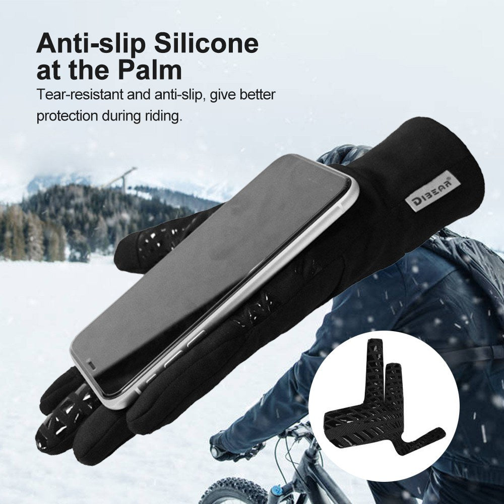 Windproof Winter Touchscreen Cycling Gloves - Full Finger Warmth for Biking, Skiing, and Outdoor Activities