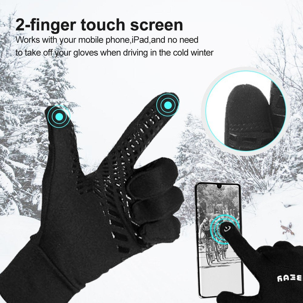 Windproof Winter Touchscreen Cycling Gloves - Full Finger Warmth for Biking, Skiing, and Outdoor Activities