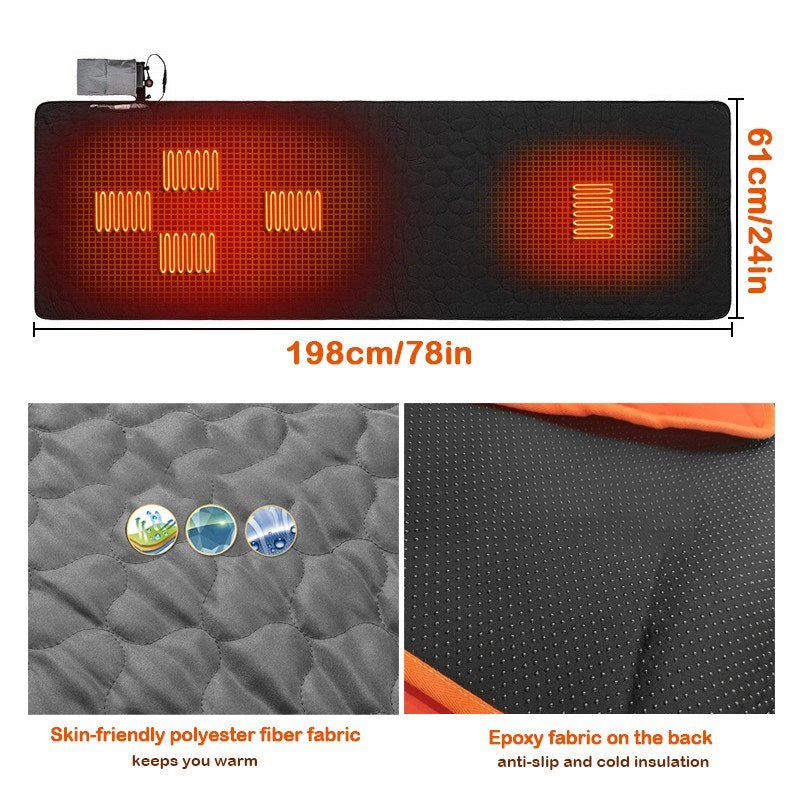 Outdoor USB Heating Sleeping Mat Insulation Camping Heated Sleeping Mattress Sleeping Bag Mattress