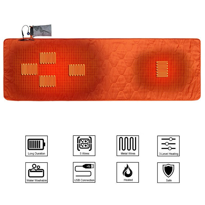 Outdoor USB Heating Sleeping Mat Insulation Camping Heated Sleeping Mattress Sleeping Bag Mattress