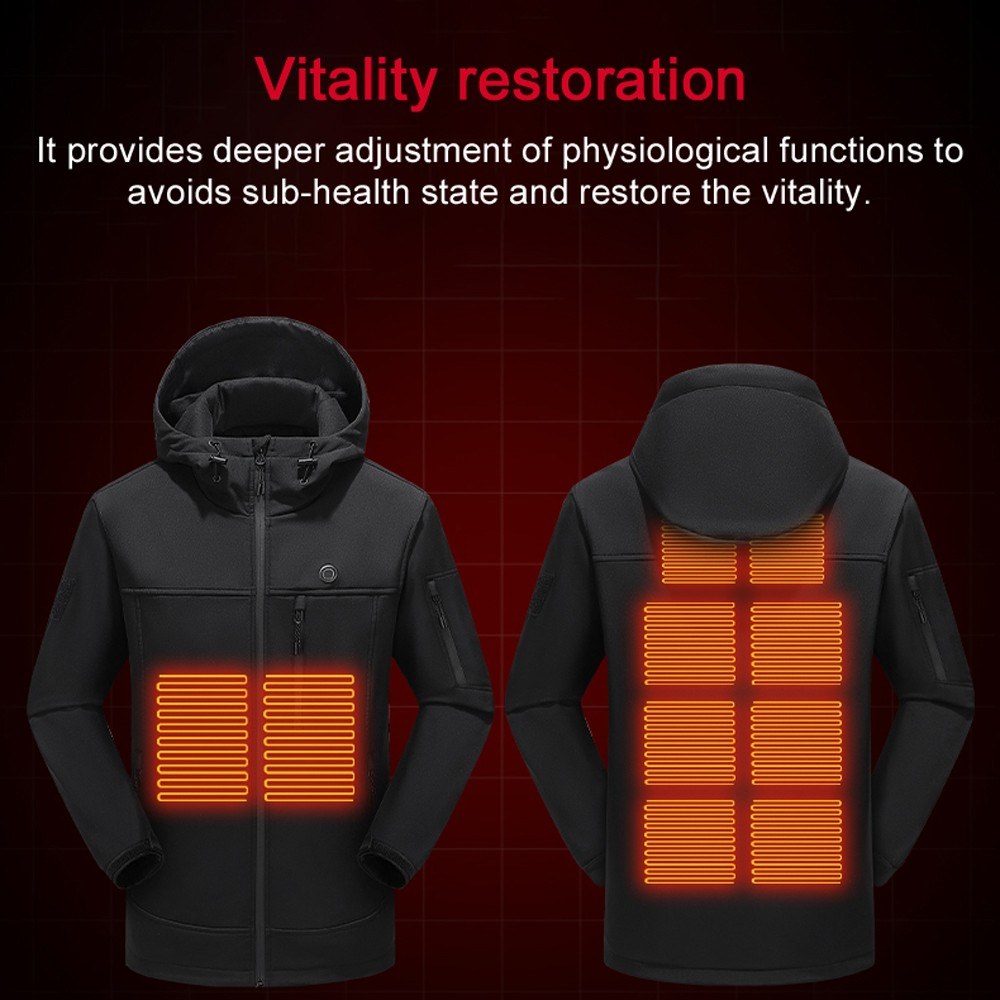 USB Heated Jacket Winter Electric Thermal Coat for Outdoor Fishing & Hiking