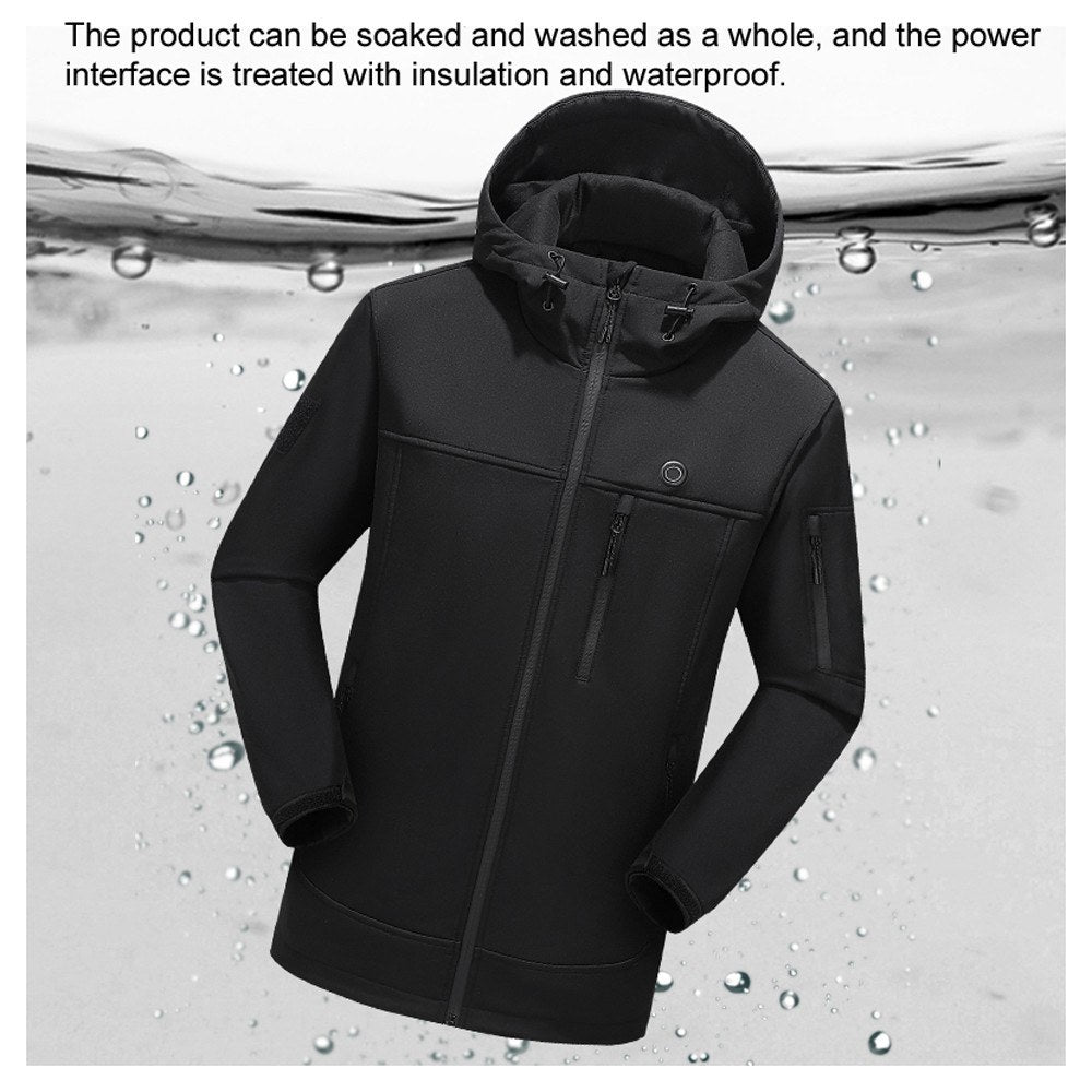 USB Heated Jacket Winter Electric Thermal Coat for Outdoor Fishing & Hiking