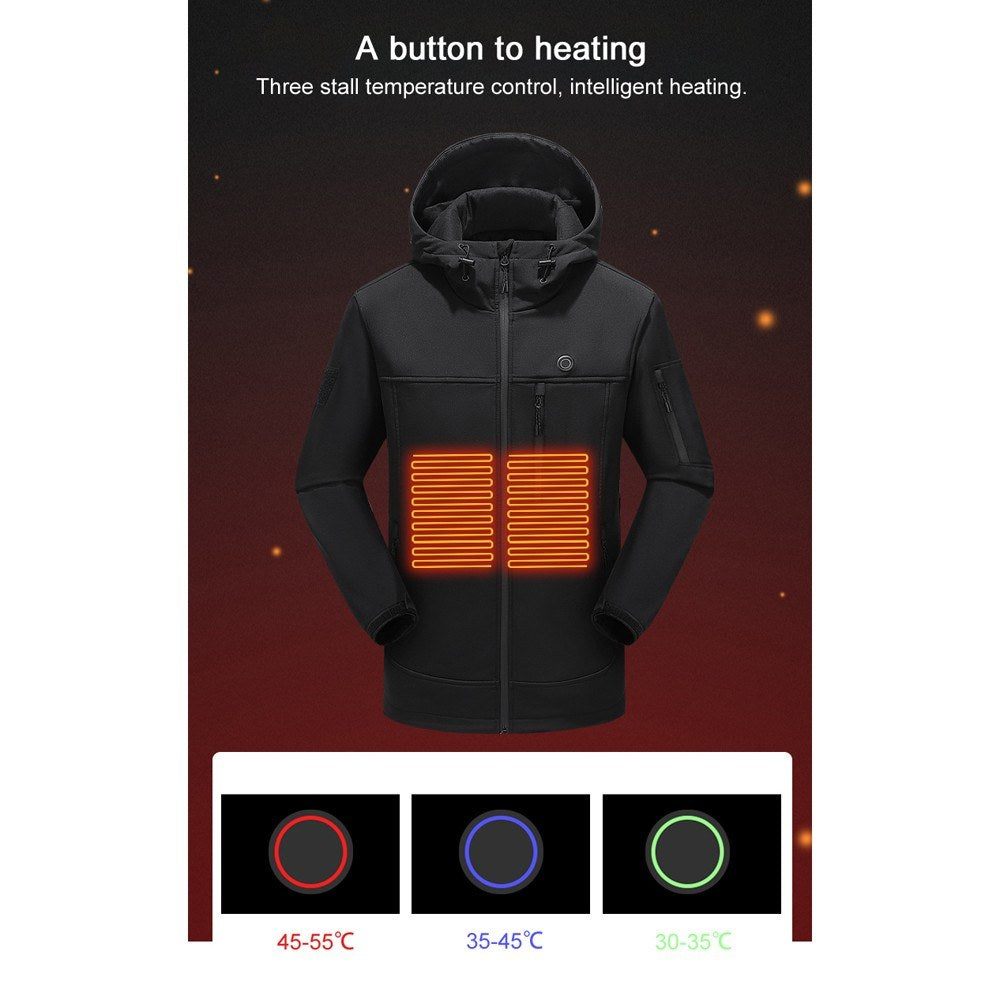 USB Heated Jacket Winter Electric Thermal Coat for Outdoor Fishing & Hiking