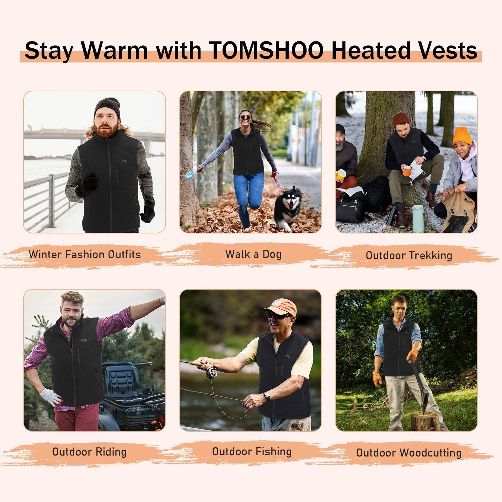 Heated Vest for Men & Women Adjustable Winter Coat Outdoor Travel Sports Heating Clothing