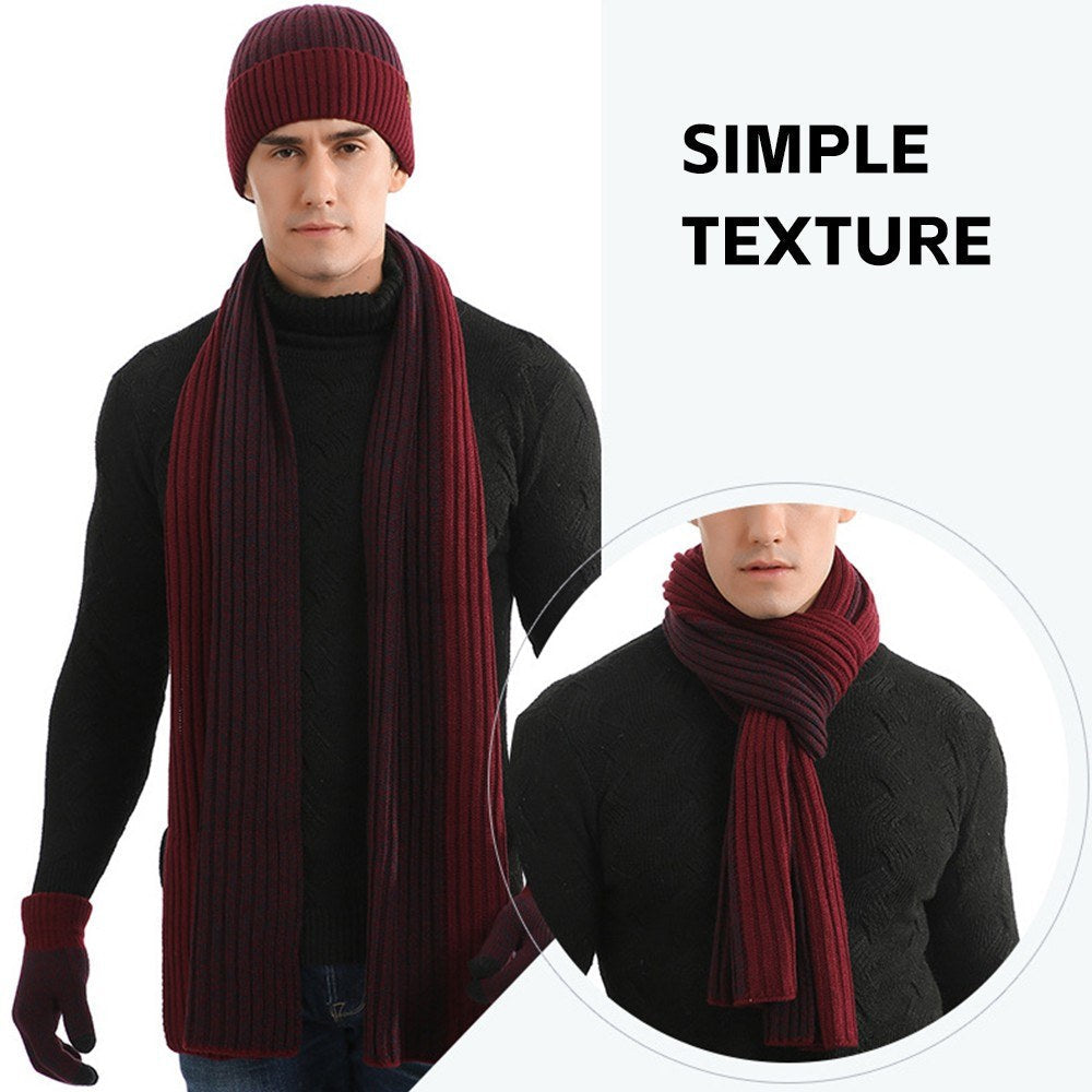 Unisex Winter Knit Beanie, Scarf & Touchscreen Gloves Set