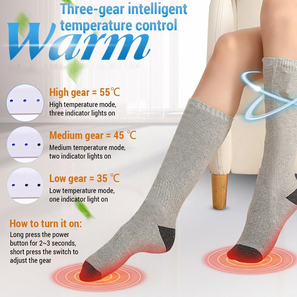 Remote Control Heated Socks with Rechargeable 4000mAh Battery