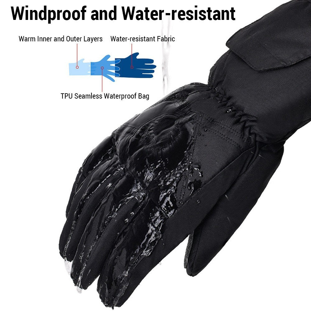 Waterproof Electric Heated Touchscreen Mittens with Battery Box