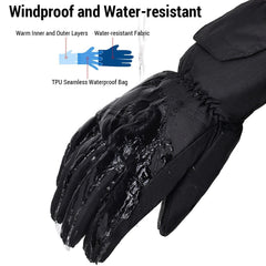 Waterproof Electric Heated Touchscreen Mittens with Battery Box