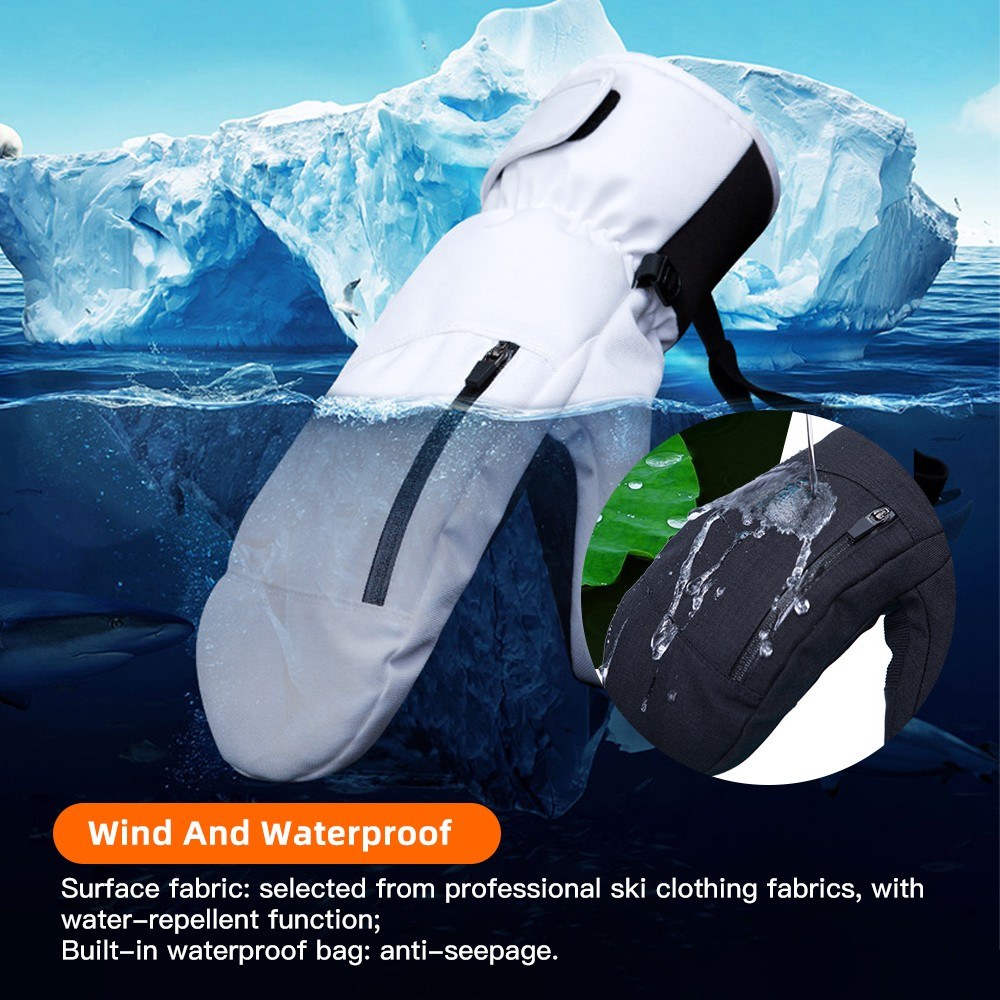 Waterproof Touchscreen Snowboard Mittens for Men & Women - Ski & Snowmobile Winter Gloves