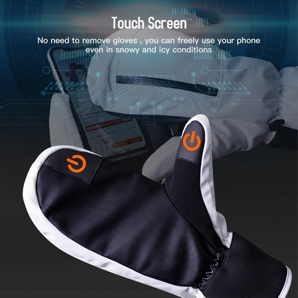 Waterproof Touchscreen Snowboard Mittens for Men & Women - Ski & Snowmobile Winter Gloves