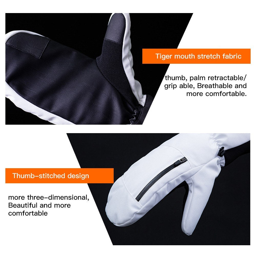 Waterproof Touchscreen Snowboard Mittens for Men & Women - Ski & Snowmobile Winter Gloves