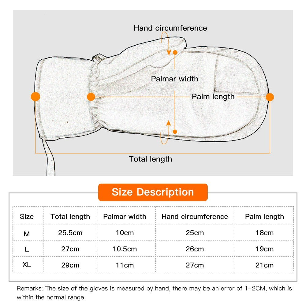 Waterproof Touchscreen Snowboard Mittens for Men & Women - Ski & Snowmobile Winter Gloves