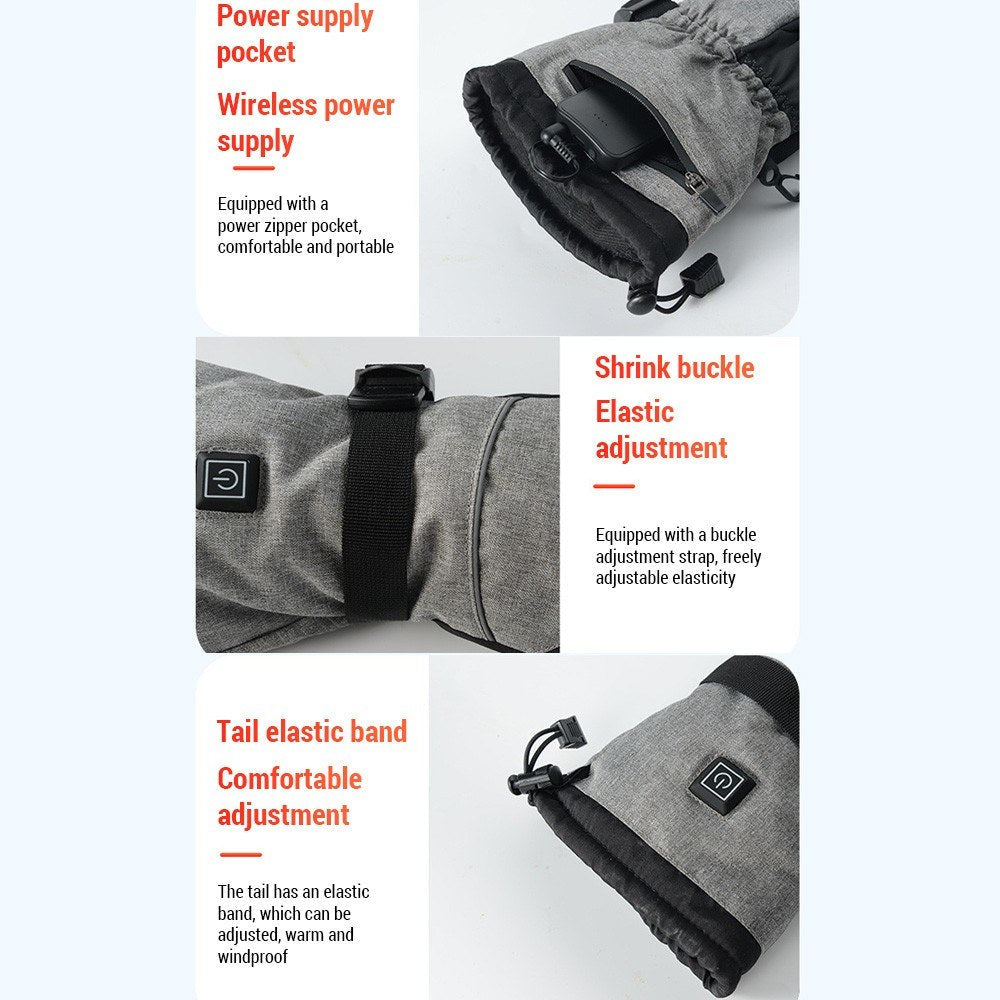 Waterproof Electric Heated Gloves: 3 Heat Levels for Winter Driving, Skiing, Hiking, Fishing, Hunting