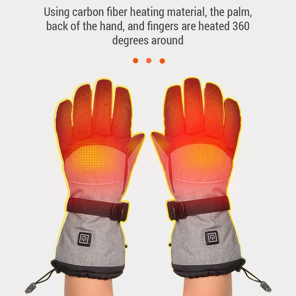 Waterproof Electric Heated Gloves: 3 Heat Levels for Winter Driving, Skiing, Hiking, Fishing, Hunting
