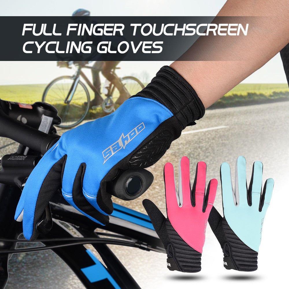 Windproof Touchscreen Cycling Gloves for Men & Women - Winter Full Finger Outdoor Use