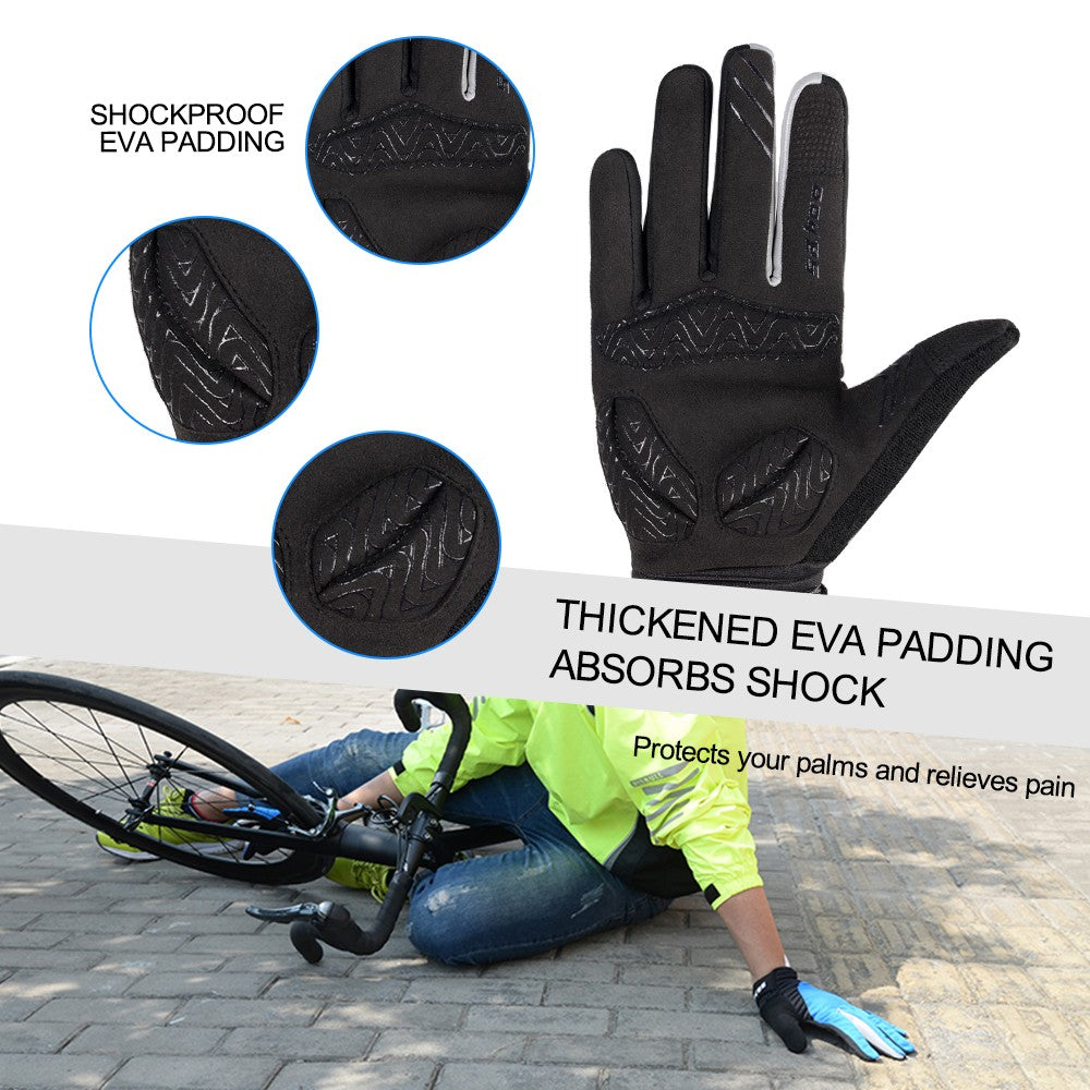 Windproof Touchscreen Cycling Gloves for Men & Women - Winter Full Finger Outdoor Use