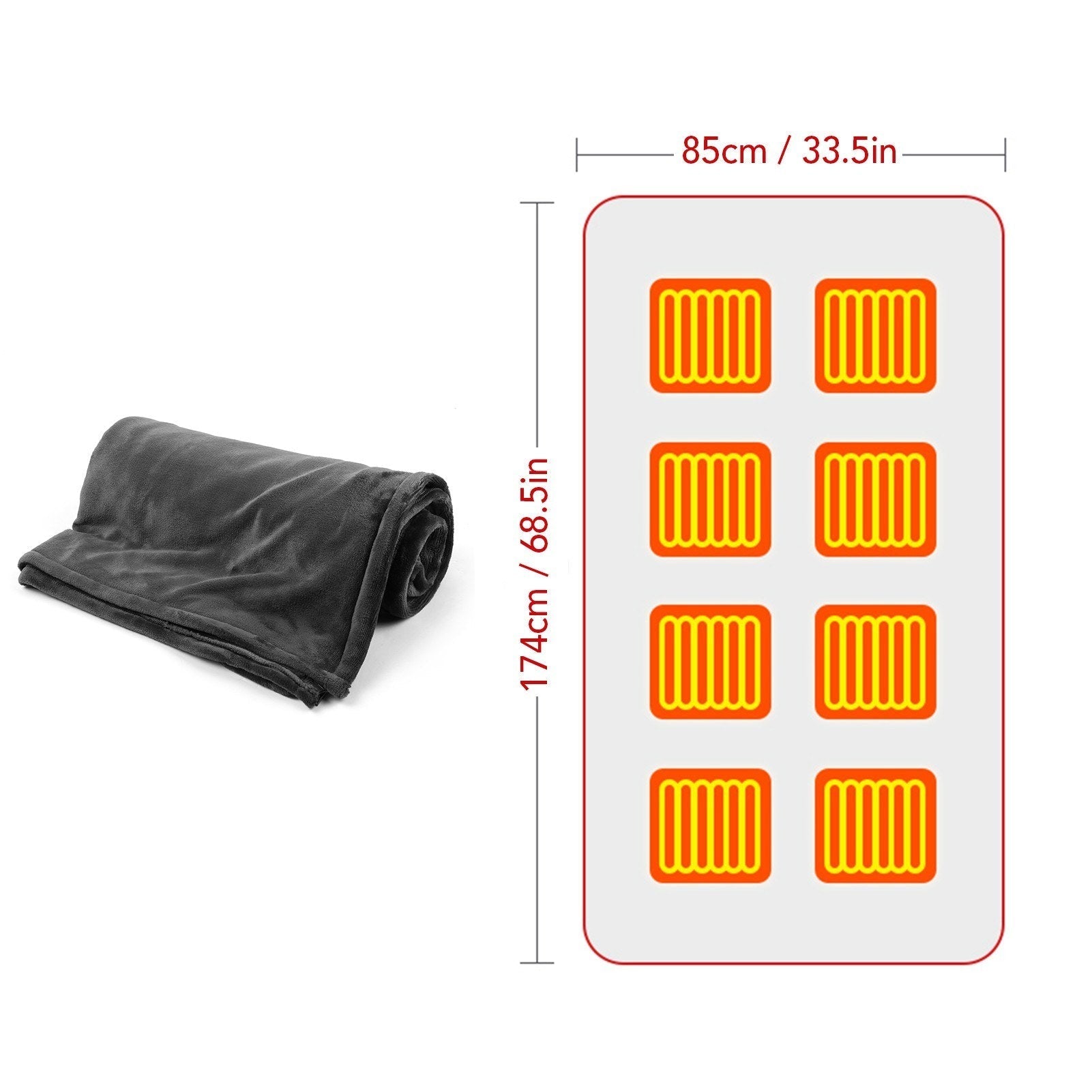 USB Rechargeable Washable Electric Thermal Scarf Blanket