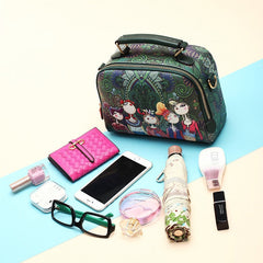 High Quality Pu Leather Ladies Ladies Green Cartoon Handbag Shoulder Bag Female Handbag - Sheseelady
