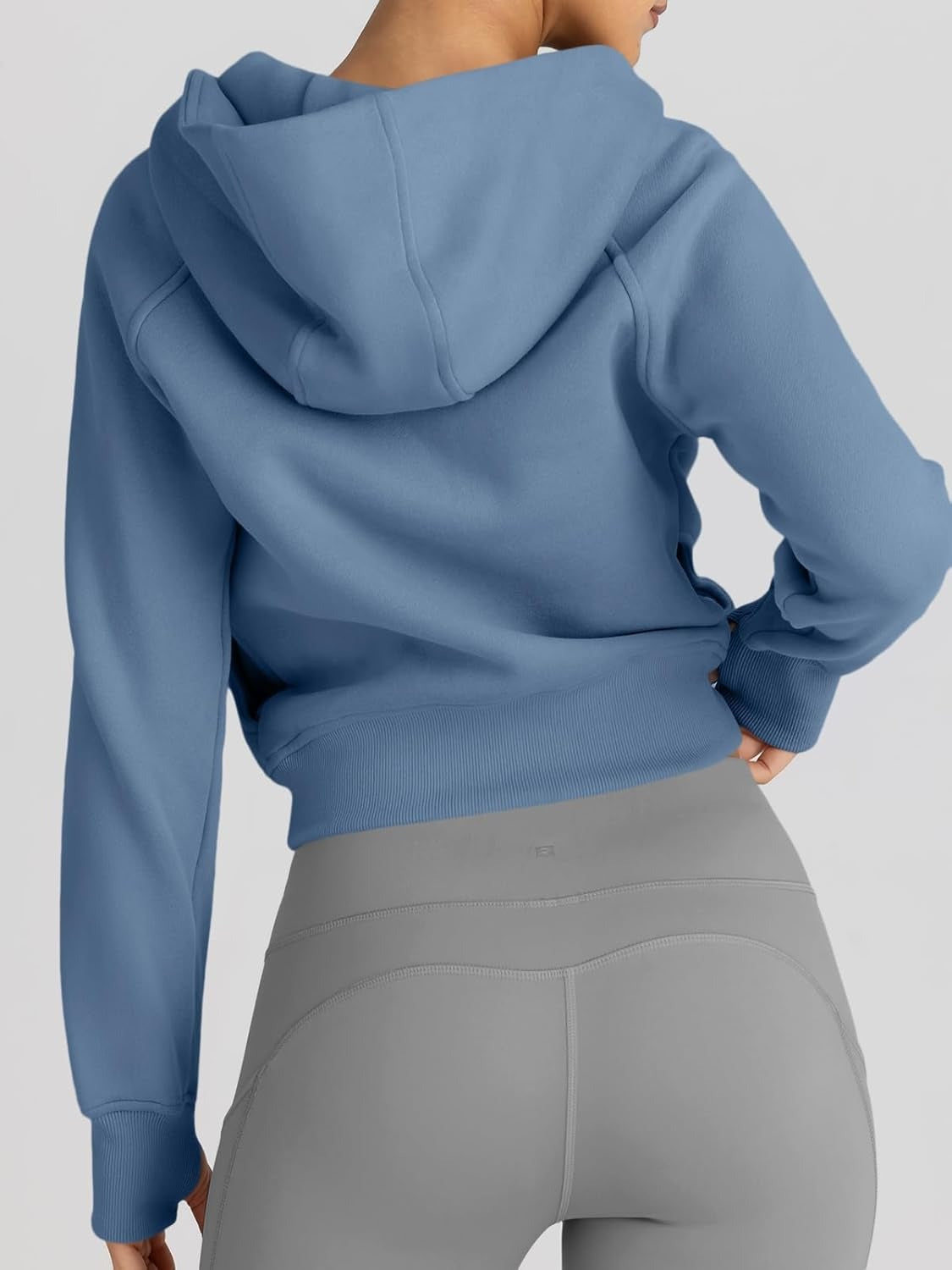 Women’s Full Zip Fleece Hoodie – Cozy Winter Jacket with Drop Shoulder Collar, Soft & Breathable Sweatshirt for Fall & Winter