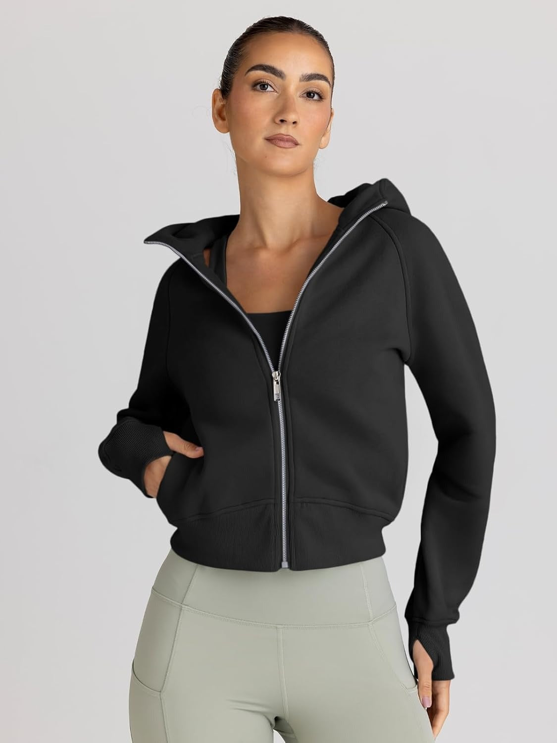 Women’s Full Zip Fleece Hoodie – Cozy Winter Jacket with Drop Shoulder Collar, Soft & Breathable Sweatshirt for Fall & Winter