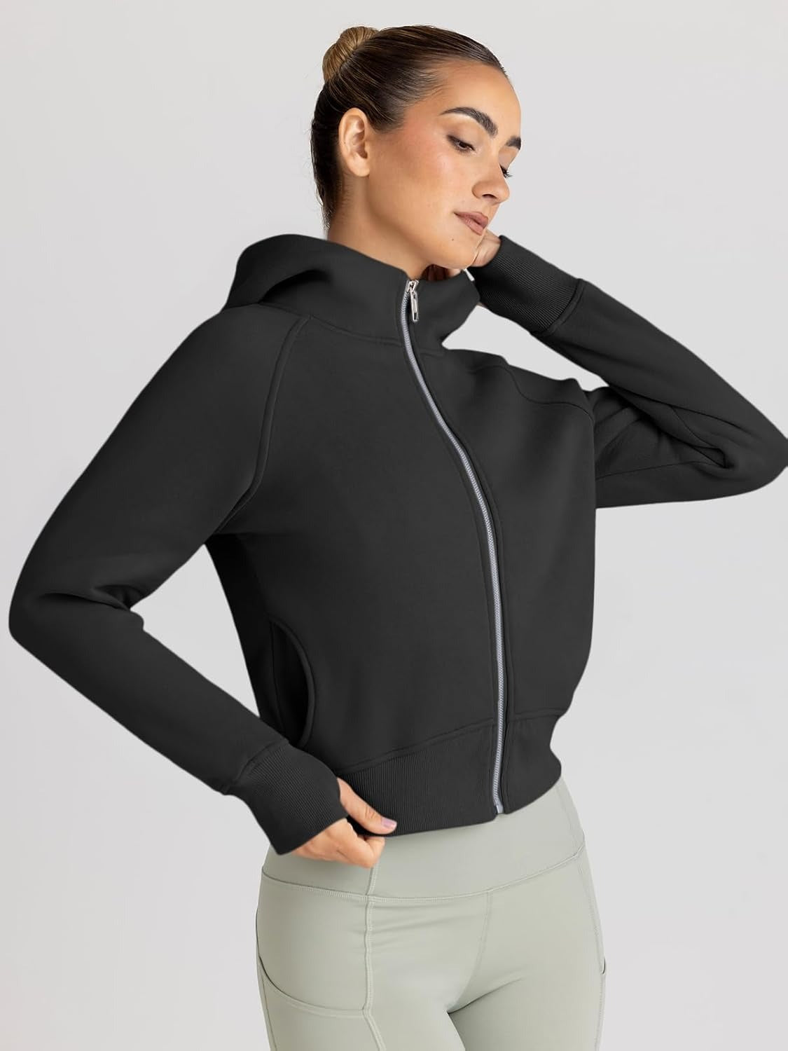 Women’s Full Zip Fleece Hoodie – Cozy Winter Jacket with Drop Shoulder Collar, Soft & Breathable Sweatshirt for Fall & Winter