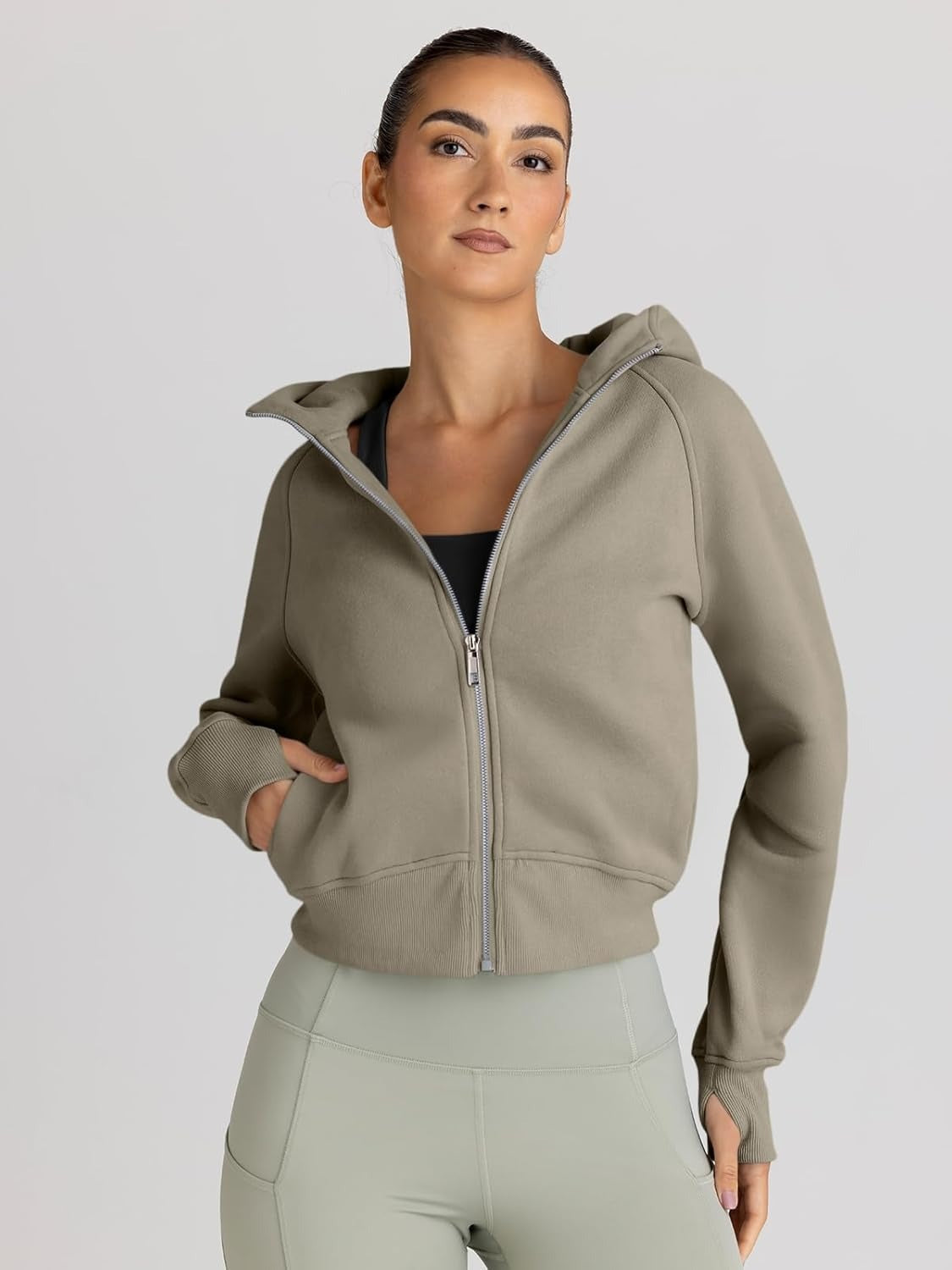 Women’s Full Zip Fleece Hoodie – Cozy Winter Jacket with Drop Shoulder Collar, Soft & Breathable Sweatshirt for Fall & Winter