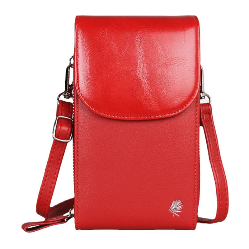 Women 8 Card Slots Phone Bag Solid Crossbody Shoulder