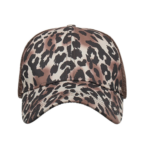 Women's Polyester Mesh Leopard Tiger Print Baseball Cap Shade Breathable Sun Hat
