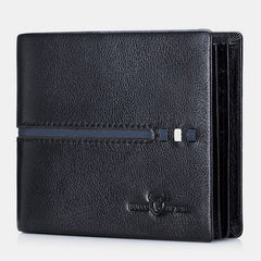 Men Genuine Leather Slim Wallet RFID Anti-theft Multi-card Slot Card Holder Coin Purse Clip Wallet