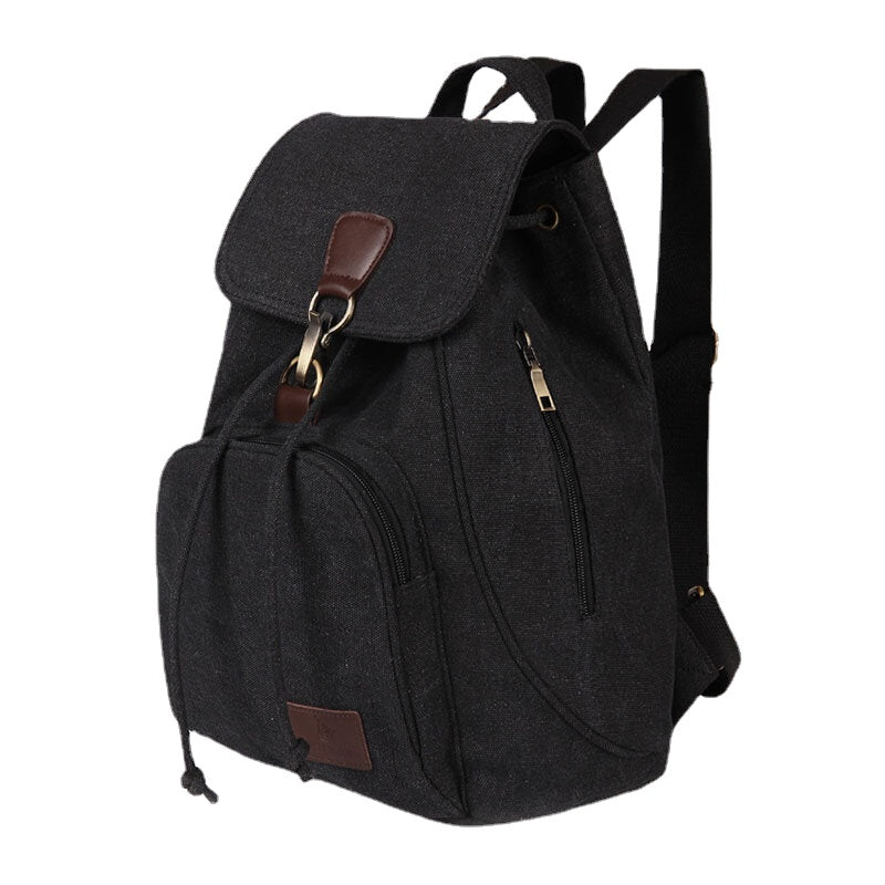 Unisex Canvas Drawstring Large Capacity Travel 15 Inch Multi-Carry Bag Backpack Shoulder Bag Handbag